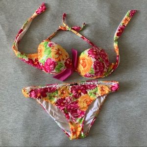 Calzedonia ~ pink white and orange floral bikini
